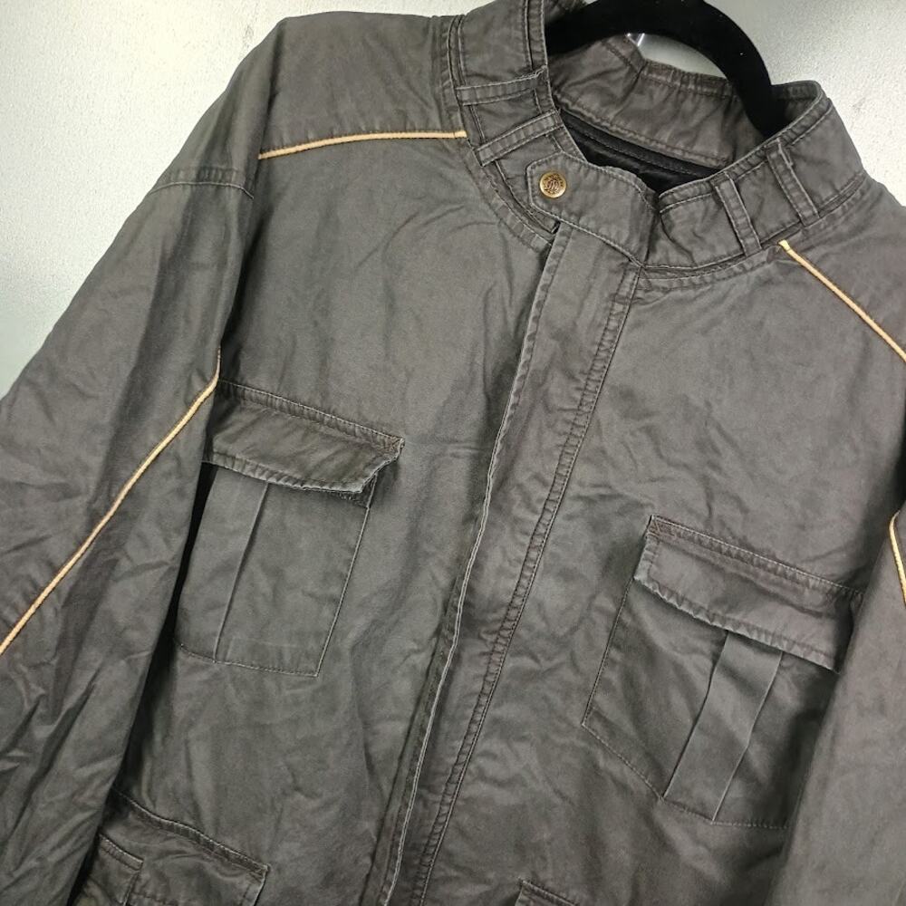 Territory Ahead Vintage Waxed Cotton Moto Biker Jacket XXL Vintage 90s Tech Bomb